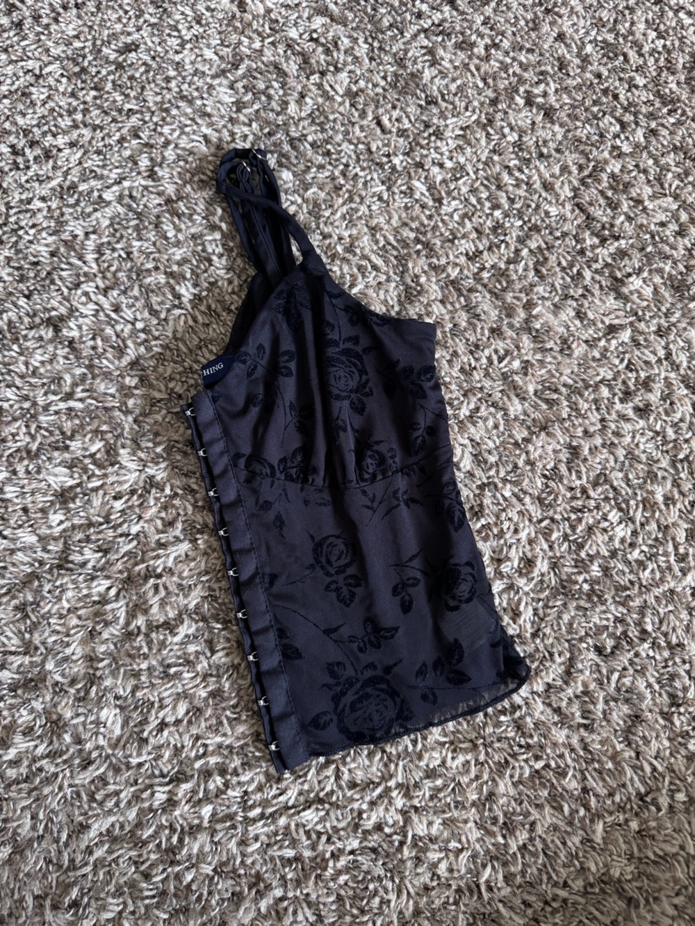 One Clothing Black Floral Sheer Top